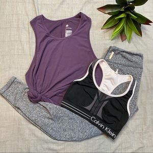 A Workout gear set Athletic bra leggings tank top medium